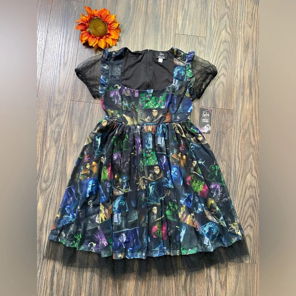 🦋B2G1🦋UNIQUE VINTAGE Tim Burton’s Corpse Bride Scene Collage Print Dress… - Picture 8 of 13